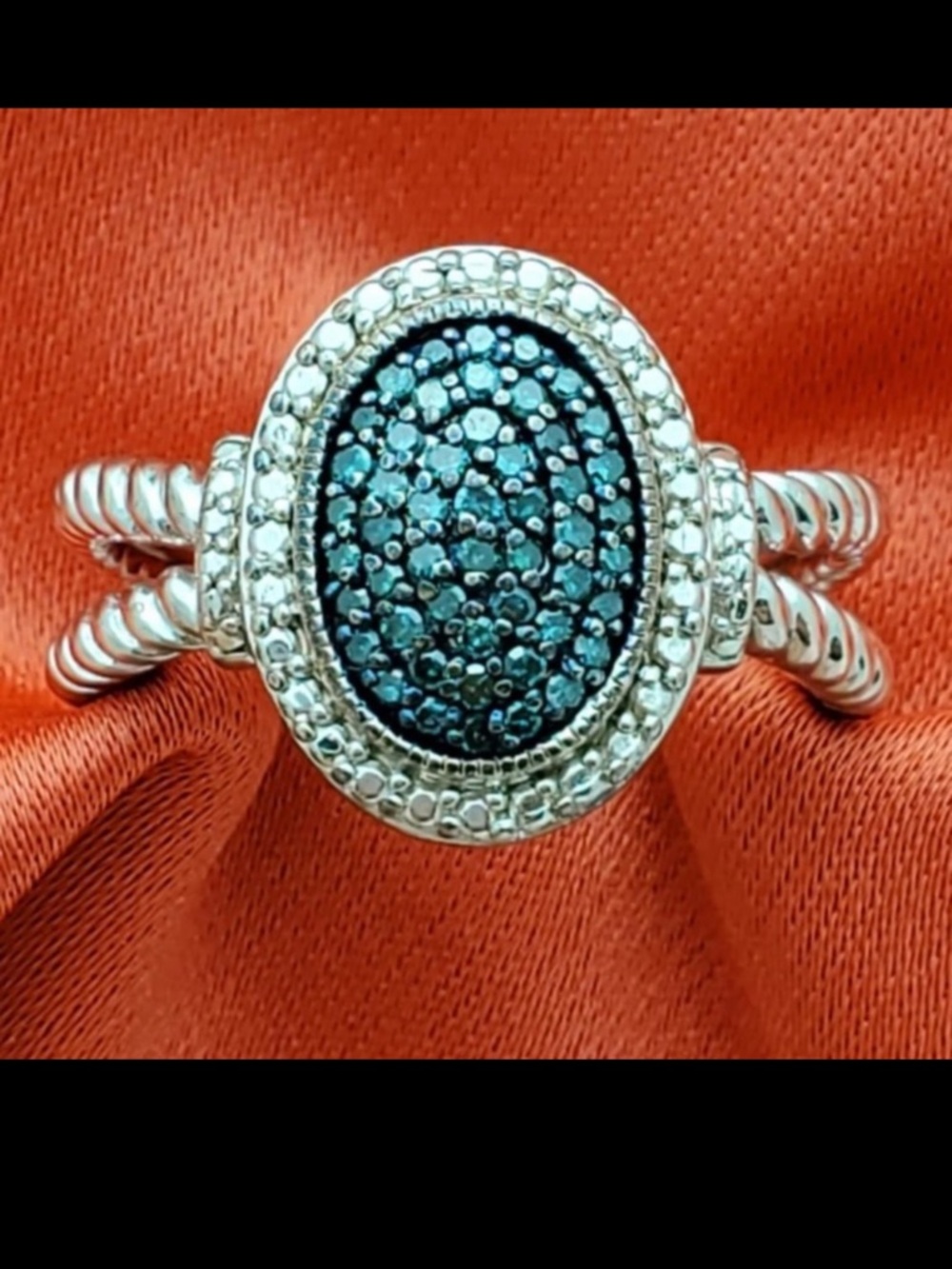 Affinity Diamond 925 Blue Diamond Cable Ring